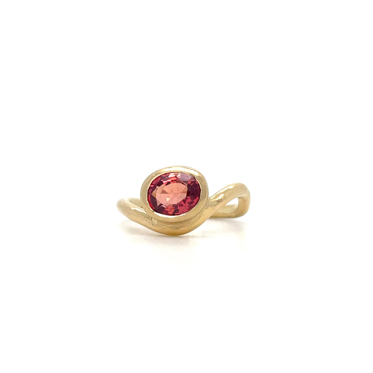 Bague vague saphir orange